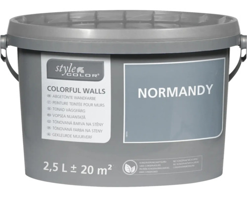 StyleColor COLORFUL WALLS Wand- und Deckenfarbe normandy 2,5 L Eimer mit 2,5 Liter abgetönter Wandfarbe Normandy