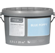 Eimer mit 2,5 Liter Wandfarbe Blue Poppy