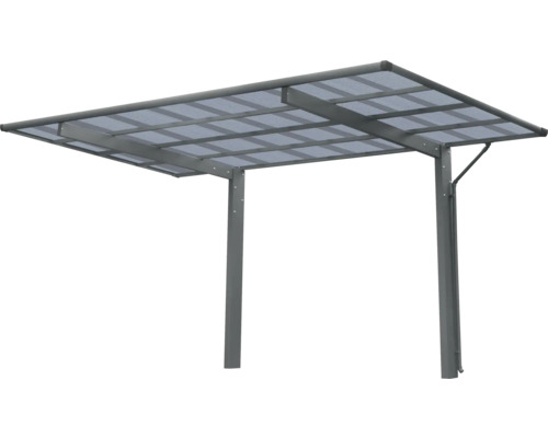 Überdachung mit Stahlrahmen und transparentem Dach