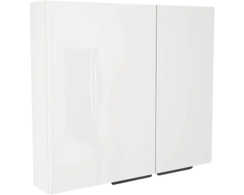 Spiegelschrank Devo Vena 2.0 links BxHxT 80x70x15 cm arctic white hochglanz - Griff schwarz