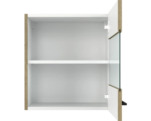 Offener Spiegelschrank mit zwei Regalböden