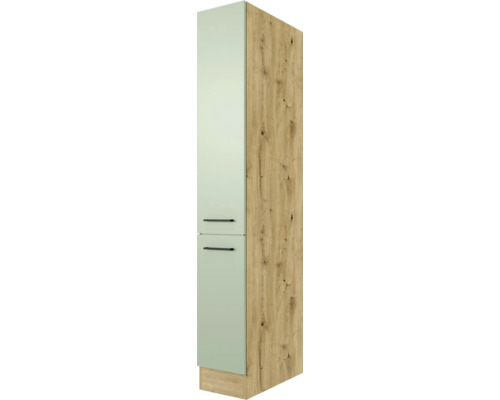 Flex Well Apothekerschrank Cara BxTxH 30 x 57 x 200 cm grün matt zerlegt 00012470 Hochschrank mit zwei Türen und Holzoptik