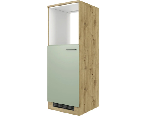 Flex Well Highboard Backofen/Kühlumbauschrank für 88er Einbaukühlschrank Cara BxTxH 60 x 60 x 168,5 cm grün matt zerlegt Anschlag reversibel 00012581 Hochschrank mit Tür, Holzoptik und Regalfach