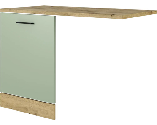 Flex Well Geschirrspülerblende für vollintegrierte Geschirrspüler Cara BxTxH 110 x 60 x 85 cm grün matt zerlegt Anschlag reversibel 00012658 Küchenunterschrank mit Arbeitsplatte und Griff