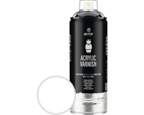 MTN Montana PRO Sprühlack Acryl-Klarlack Matt 400 ml Acryllackspraydose für Holz, Metall und Kunststoff