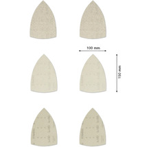 Schleifblatt für Multischleifer Bosch, 100x150 mm, Korn 80/120/180, Ungelocht, 10 Stück