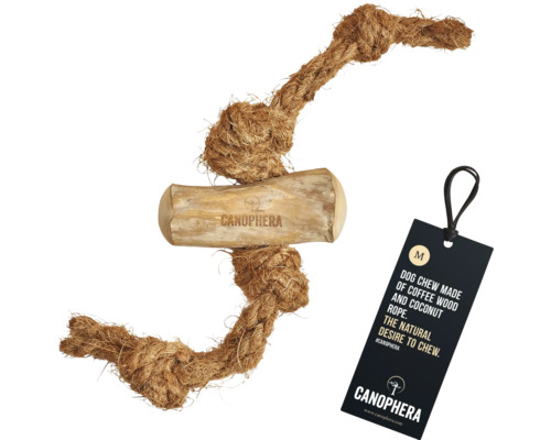 Canophera Hundespielzeug aus Kaffeebaumholz und Kokosfaserseil