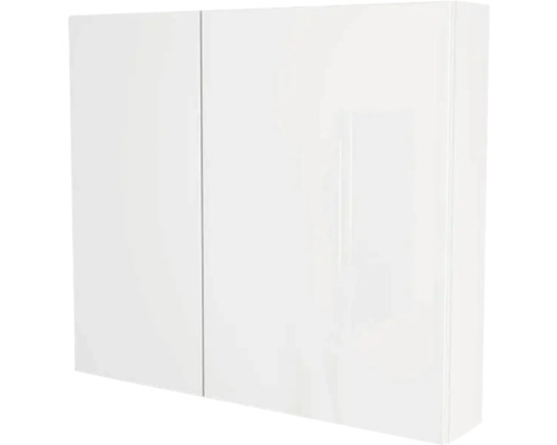 Spiegelschrank Devo Vena 2.0 rechts BxHxT 80x70x15 cm arctic white hochglanz Weißer Badezimmerspiegelschrank mit zwei Türen