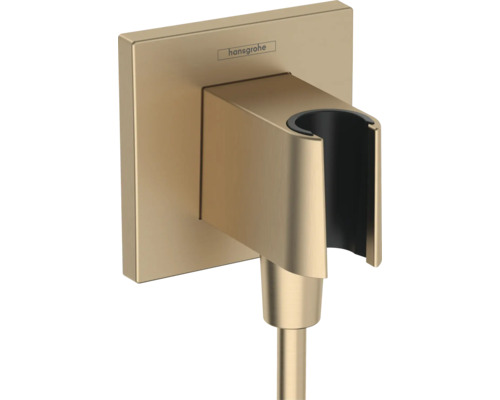 Wandanschluss mit Brausehalter hansgrohe FixFit E brushed bronze gebürstet 26889140 Hansgrohe Wandhalterung für Brauseschlauch