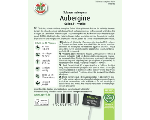 Samenpackung Aubergine Galine F1-Hybride von Sperli