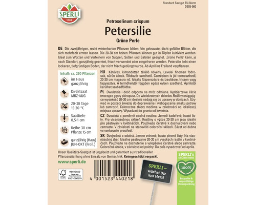 Sperli Petersilie Grüne Perle Samenpackung