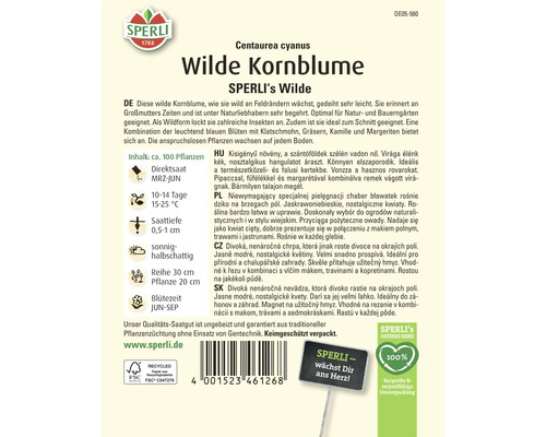 Samenpackung Wilde Kornblume der Marke Sperli
