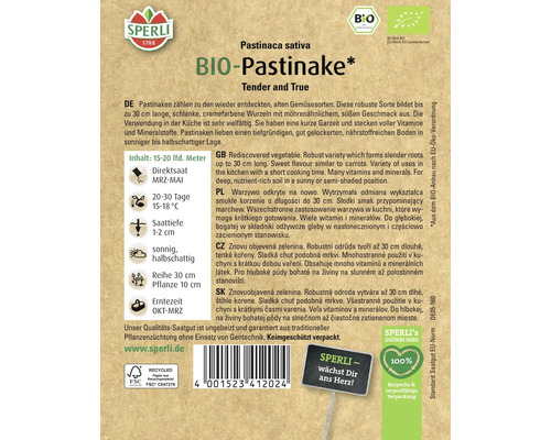 Sperli Bio Pastinake Saatgutpackung