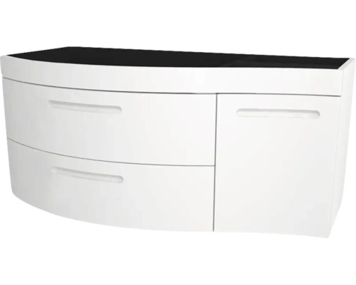 Waschtischunterschrank Devo Vena 2.0 links BxHxT 110x50x42 cm arctic white hochglanz Griff eingefräst Waschtischunterschrank Devo Vena 2.0 links BxHxT 110x50x42 cm arctic white hochglanz Griff eingefräst