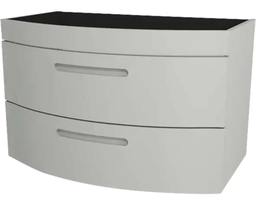 Waschtischunterschrank Devo Vena 2.0 BxHxT 80x50x38 cm pearl grey supermatt Griff eingefräst