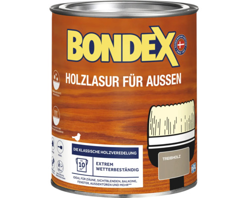 BONDEX Holzlasur treibholz 0,75 l Bondex Holzlack für den Außenbereich in der Farbe Treibholz