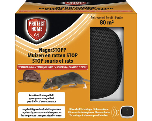 Nagerstop Protect Home Ultraschall für Innernräume 80 m² Protect Home Nagerstopp mit Ultraschall-Technologie für Innenräume bis 80 Quadratmeter