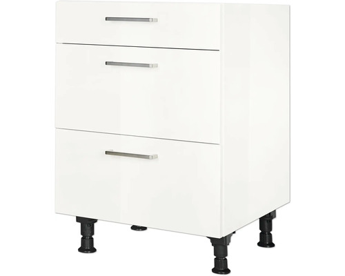 NOBILIA Auszugunterschrank Modern BxTxH 60 x 58 x 87 cm alpinweiss hochglanz vormontiert 4004539041110 NOBILIA Auszugunterschrank Modern BxTxH 60 x 58 x 87 cm alpinweiss hochglanz vormontiert 4004539041110