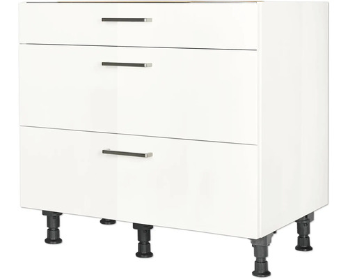 NOBILIA Kochfeldumbauschrank Modern BxTxH 90 x 58 x 87 cm Frontfarbe weiß hochglanz Korpusfarbe weiß