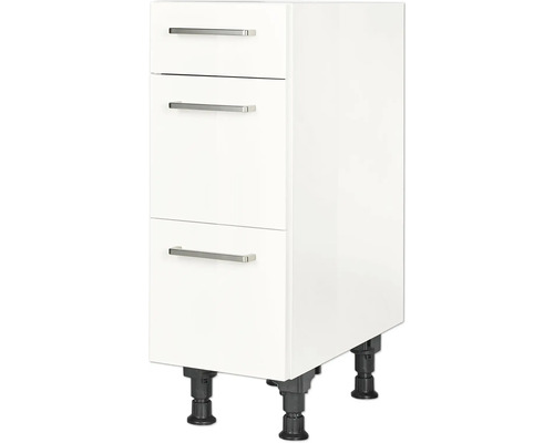 NOBILIA Auszugunterschrank Modern BxTxH 30 x 58 x 87 cm alpinweiss hochglanz vormontiert