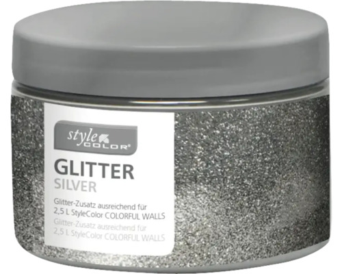StyleColor Glitter-Zusatz für Wandfarbe - ausreichend für 2,5 l für COLORFUL WALLS - silver 40 g Silberner Glitzerzusatz in Dose