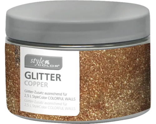 StyleColor Glitter-Zusatz Wandfarbe - ausreichend für 2,5 l für COLORFUL WALLS - kupfer 40 g Glitzerzusatz Kupfer für 2,5 Liter StyleColor Colorful Walls