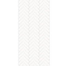 Duschrückwand mySpotti Shower Herrinbone Tiles White Fliesenoptik 210 x 100 cm SH-210100-1918-HB