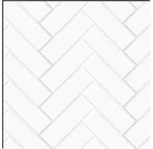 Duschrückwand mySpotti Shower Herrinbone Tiles White Fliesenoptik 255 x 150 cm SH-255150-1918-HB