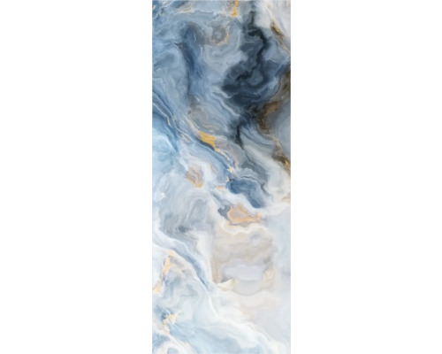 Dekorplatte mit Marmor Design in Blau-, Grau- und Goldtönen