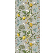 Tapete mit Zitronen, Kolibris und floralen Elementen