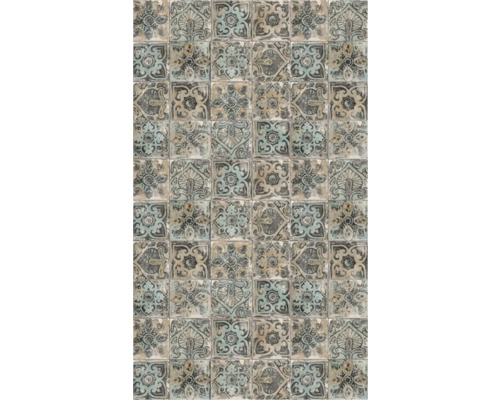Fliesenmuster mit floralen und ornamentalen Motiven