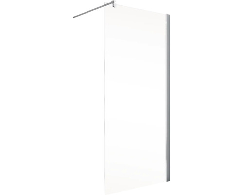 Duschwand aus Glas mit Stabilisierungsstange