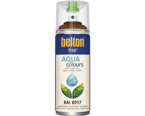 Belton Free PU Sprühlack Ral 8017 schokobraun matt 400 ml Belton Free Aqua Farbspraydose, Farbton Schokoladenbraun, RAL 8017