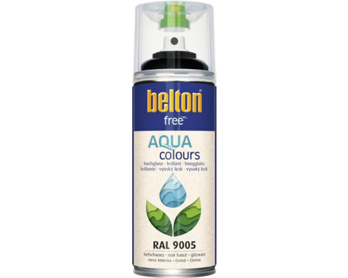 Belton Free PU Sprühlack Ral 9005 tiefschwarz hochglänzend 400 ml