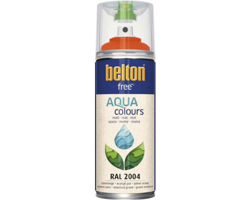 Belton Free PU Sprühlack Ral 2004 reinorange matt 400 ml Belton Free Aqua Colours Sprühfarbe Reinorange RAL 2004