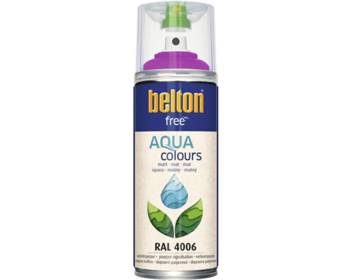 Belton Free PU Sprühlack Ral 4006 verkehrspurpur matt 400 ml Belton Free Aqua Colours Lackspraydose, Farbton RAL 4006 Verkehrspurpur