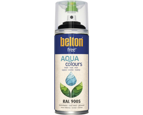 Belton Free PU Sprühlack Ral 9005 tiefschwarz matt 400 ml Belton Free Aqua Farbspraydose RAL 9005
