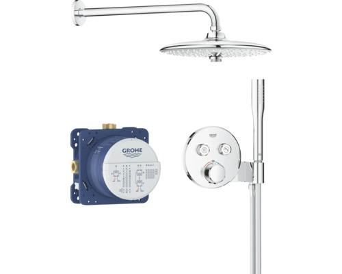 Grohe Quickfix Unterputz Thermostat Dusche PRECISION SMART CONTROL chrom 34878000 Duschsystem mit Kopfbrause, Handbrause und Thermostat von Grohe