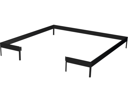 Fundamentrahmen Halls für Qube Square 251 x 251 x 12 cm schwarz Hochbeetrahmen aus Metall