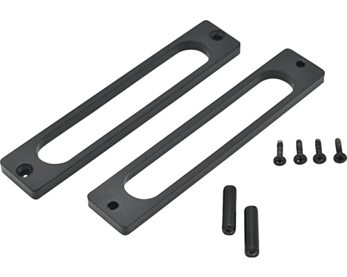 Zwei Türdrückerrosetten mit Befestigungsmaterial