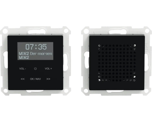Merten MEG4375-0303 DAB+ Radio-Set mit Bluetooth + Lautsprecher System M schwarz