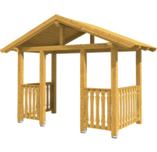 Holzpavillon mit Dach und Geländer