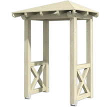 Gartentor aus Holz mit Dach