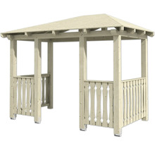 Holzpavillon mit Geländer