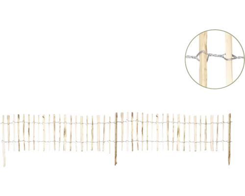 Beeteinfassung Haselnuss geschält 200 x 50 cm natur