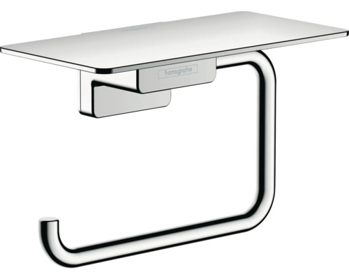 Toilettenpapierhalter mit Ablage hansgrohe AddStoris chrom glänzend 41772000 Toilettenpapierhalter mit Ablage