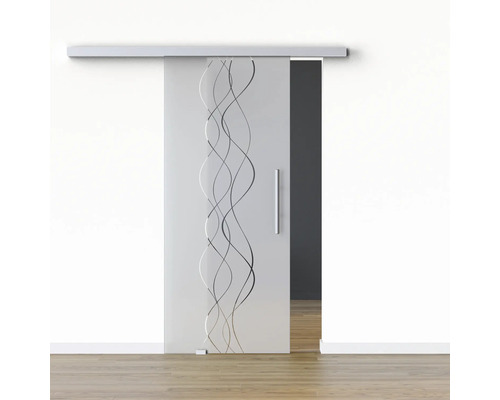 Pertura Glasschiebetür Komplettset Glera Curl 02 900x2175 mm Links inkl. Beschlag Selir Aluminium natur,Stangengriff Pertura Glasschiebetür Komplettset Glera Curl 02 900x2175 mm Links inkl. Beschlag Selir Aluminium natur,Stangengriff