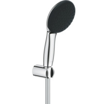 Handbrause aus Chrom mit schwarzer Brausefläche