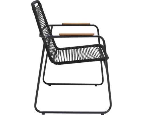 Schwarzer Sessel mit Armlehnen aus Holz