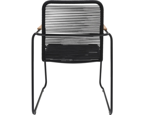Gartensessel mit Kufengestell, Armlehnen und Seilbespannung